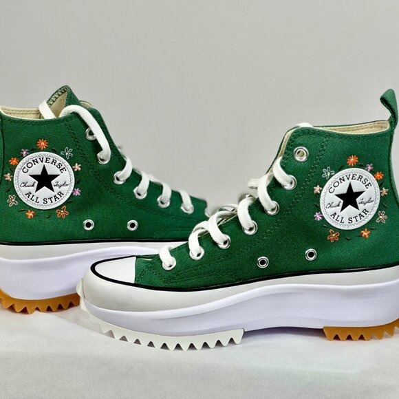 NEW | Converse Run Star Hike Platform Size 6.5 Women Green Canvas High Top - Picture 5 of 16
